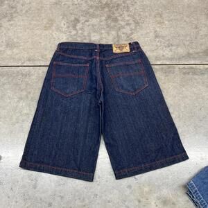 vintage brooklyn basement blue relaxed baggy denim jean shorts jorts size 36